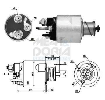 Elektromagnetický spínač pre żtartér MEAT & DORIA 46169