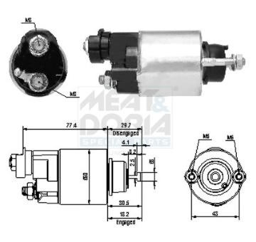 Elektromagnetický spínač pre żtartér MEAT & DORIA 46173