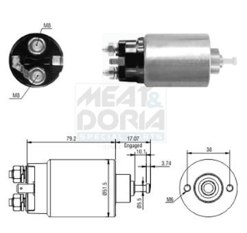 Elektromagnetický spínač pre żtartér MEAT & DORIA 46177