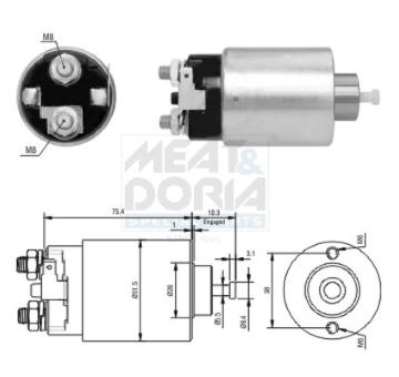 Elektromagnetický spínač pre żtartér MEAT & DORIA 46178