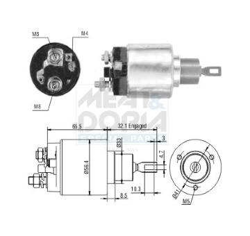 Elektromagnetický spínač pre żtartér MEAT & DORIA 46244