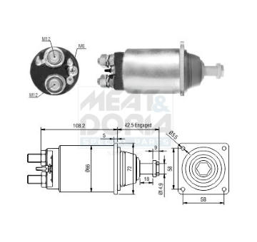 Elektromagnetický spínač pre żtartér MEAT & DORIA 46251