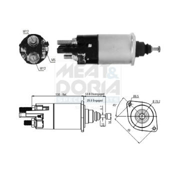 Elektromagnetický spínač pre żtartér MEAT & DORIA 46255