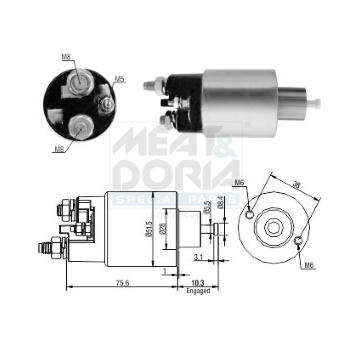 Elektromagnetický spínač pre żtartér MEAT & DORIA 46263