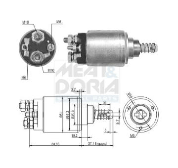 Elektromagnetický spínač pre żtartér MEAT & DORIA 46272