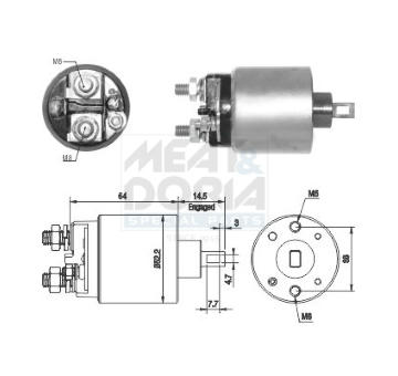 Elektromagnetický spínač pre żtartér MEAT & DORIA 46274