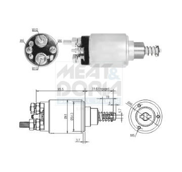 Elektromagnetický spínač pre żtartér MEAT & DORIA 46275