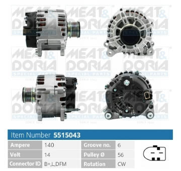 Alternátor MEAT & DORIA 5515043