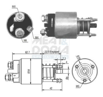Elektromagnetický spínač pre żtartér MEAT & DORIA 46005