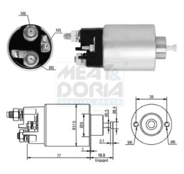 Elektromagnetický spínač pre żtartér MEAT & DORIA 46014
