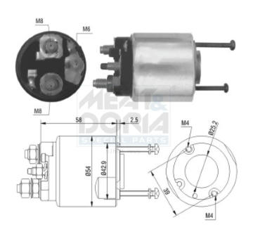 Elektromagnetický spínač pre żtartér MEAT & DORIA 46016