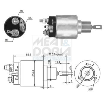 Elektromagnetický spínač pre żtartér MEAT & DORIA 46019