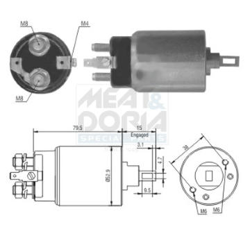 Elektromagnetický spínač pre żtartér MEAT & DORIA 46022