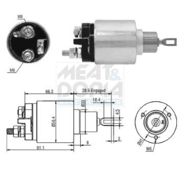 Elektromagnetický spínač pre żtartér MEAT & DORIA 46033