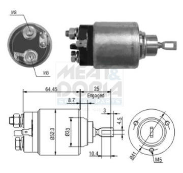 Elektromagnetický spínač pre żtartér MEAT & DORIA 46041