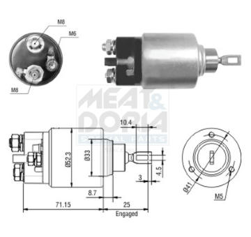 Elektromagnetický spínač pre żtartér MEAT & DORIA 46044