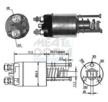 Elektromagnetický spínač pre żtartér MEAT & DORIA 46046