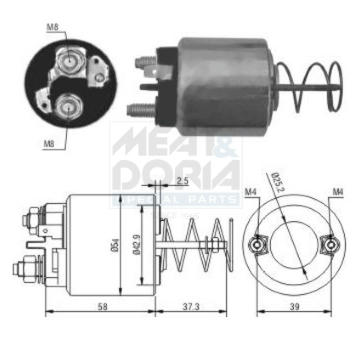 Elektromagnetický spínač pre żtartér MEAT & DORIA 46053