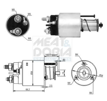 Elektromagnetický spínač pre żtartér MEAT & DORIA 46054