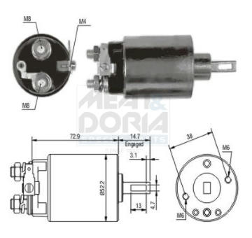 Elektromagnetický spínač pre żtartér MEAT & DORIA 46055