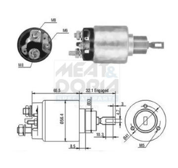 Elektromagnetický spínač pre żtartér MEAT & DORIA 46064