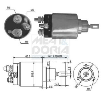Elektromagnetický spínač pre żtartér MEAT & DORIA 46069