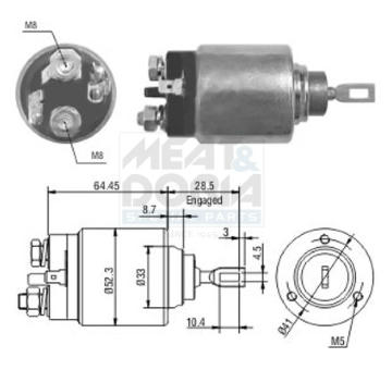 Elektromagnetický spínač pre żtartér MEAT & DORIA 46071