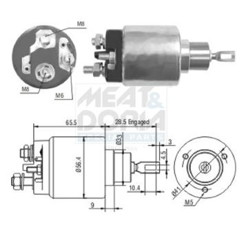 Elektromagnetický spínač pre żtartér MEAT & DORIA 46072