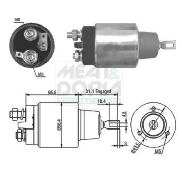 Elektromagnetický spínač pre żtartér MEAT & DORIA 46073