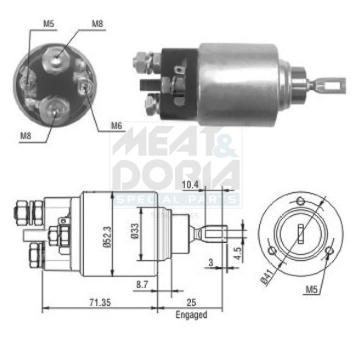Elektromagnetický spínač pre żtartér MEAT & DORIA 46075