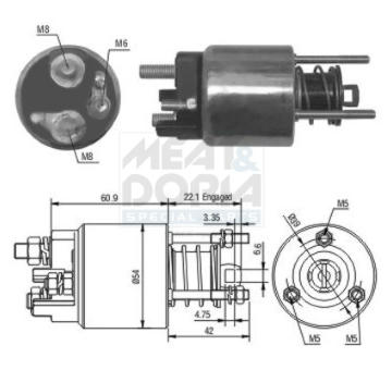 Elektromagnetický spínač pre żtartér MEAT & DORIA 46076