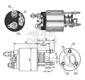Elektromagnetický spínač pre żtartér MEAT & DORIA 46078