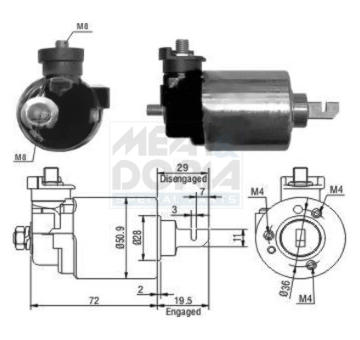 Elektromagnetický spínač pre żtartér MEAT & DORIA 46079