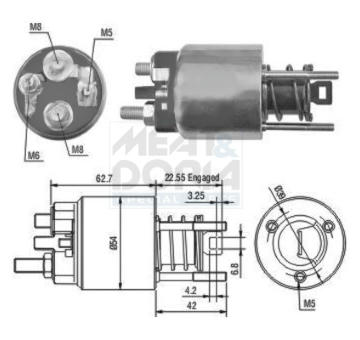 Elektromagnetický spínač pre żtartér MEAT & DORIA 46080