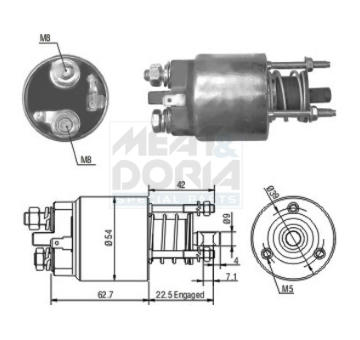 Elektromagnetický spínač pre żtartér MEAT & DORIA 46081