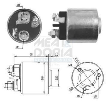 Elektromagnetický spínač pre żtartér MEAT & DORIA 46083
