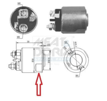 Elektromagnetický spínač pre żtartér MEAT & DORIA 46085