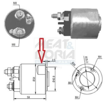 Elektromagnetický spínač pre żtartér MEAT & DORIA 46086