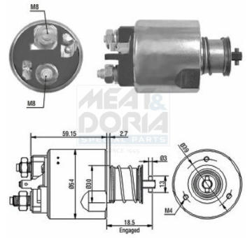 Elektromagnetický spínač pre żtartér MEAT & DORIA 46087