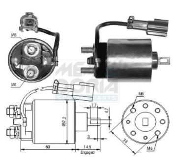 Elektromagnetický spínač pre żtartér MEAT & DORIA 46090