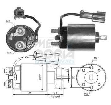 Elektromagnetický spínač pre żtartér MEAT & DORIA 46091