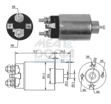 Elektromagnetický spínač, startér MEAT & DORIA 46095