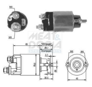 Elektromagnetický spínač pre żtartér MEAT & DORIA 46097