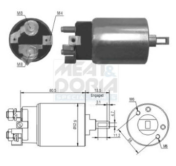 Elektromagnetický spínač pre żtartér MEAT & DORIA 46098
