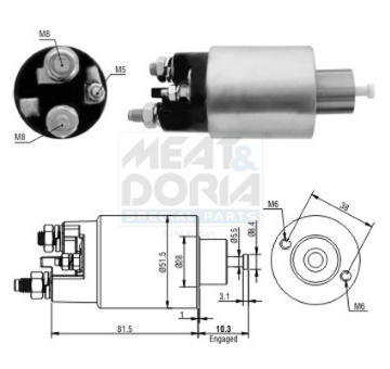 Elektromagnetický spínač pre żtartér MEAT & DORIA 46100