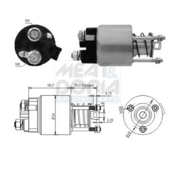 Elektromagnetický spínač pre żtartér MEAT & DORIA 46101