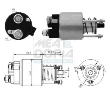 Elektromagnetický spínač pre żtartér MEAT & DORIA 46102