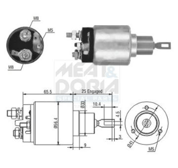 Elektromagnetický spínač pre żtartér MEAT & DORIA 46103