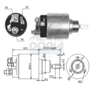 Elektromagnetický spínač pre żtartér MEAT & DORIA 46106