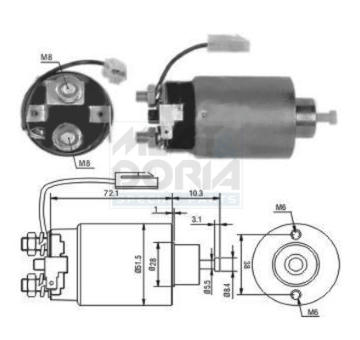 Elektromagnetický spínač pre żtartér MEAT & DORIA 46114